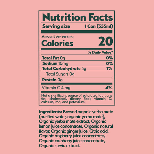 natural glp 1 yerba mate Raspberry Yuzu – Zero Sugar Yerba Mate – Mateína